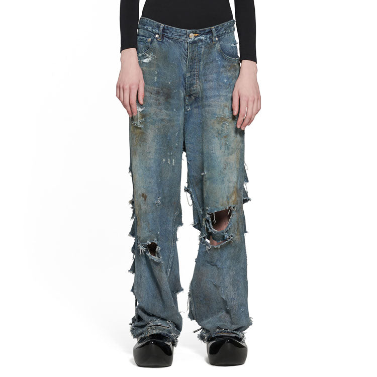 Super Destroyed Baggy Pants 'Light Blue'