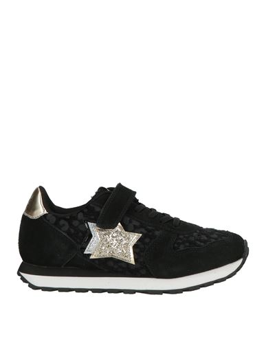Kid Girl Sneakers Black Size 2Y Leather, Textile fibers, Synthetic material