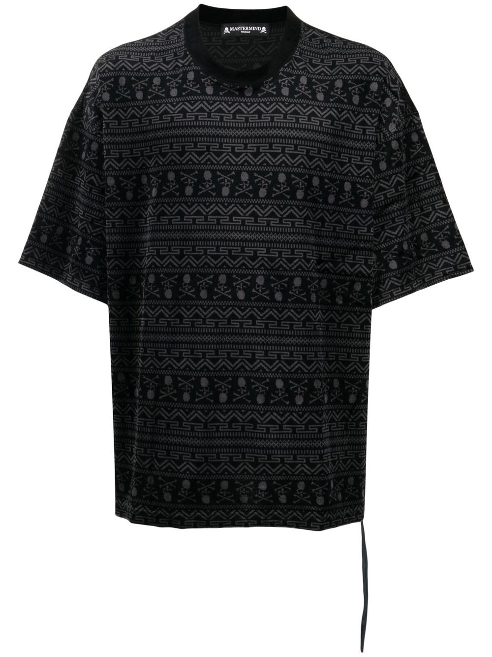 Abstract-pattern short-sleeve T-shirt - Black