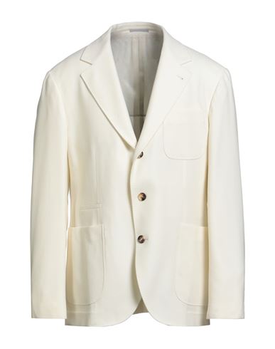 Man Blazer Ivory Size 40 Wool, Cashmere, Silk