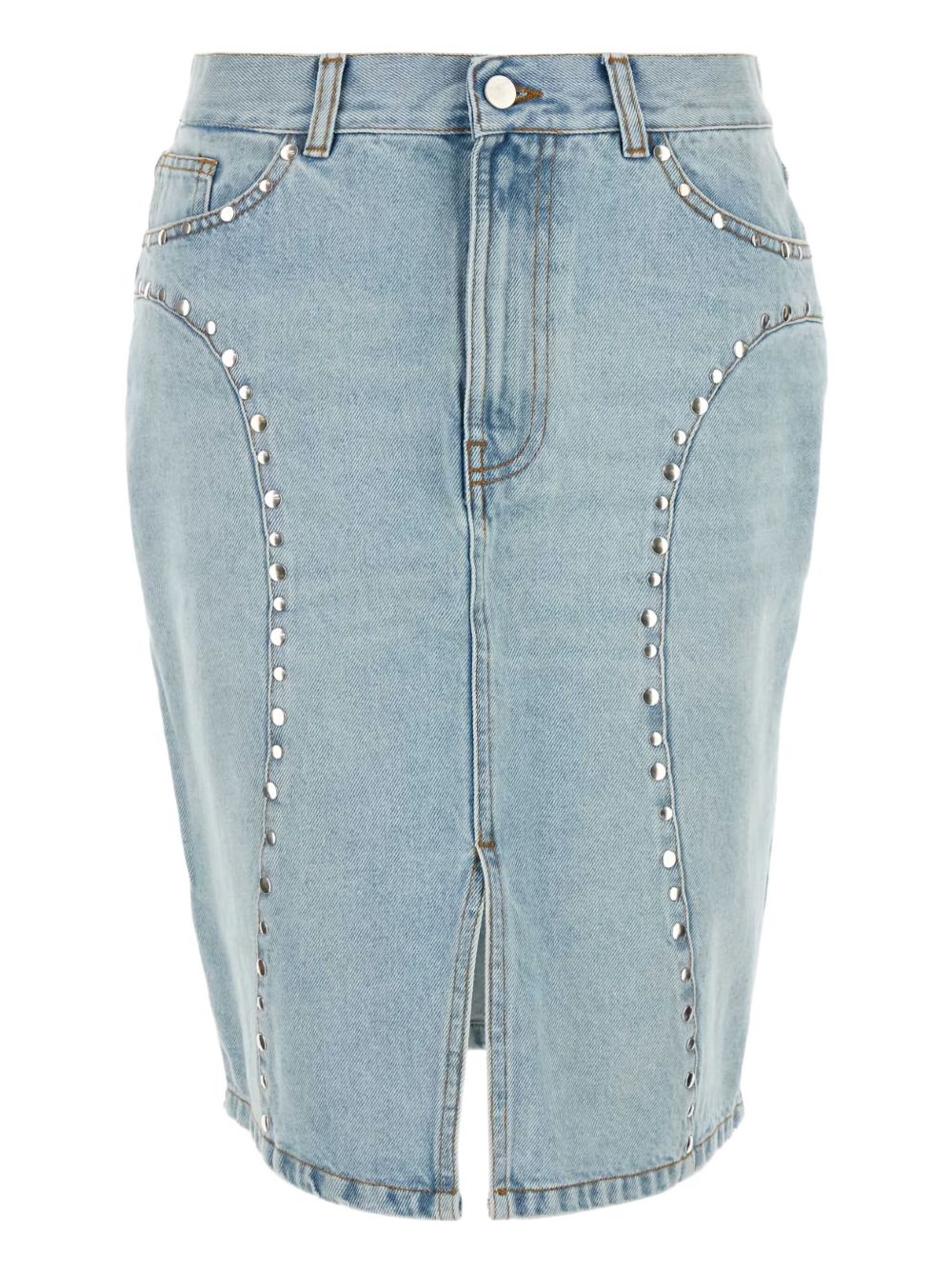 Luna stud-embellished denim skirt - Blue