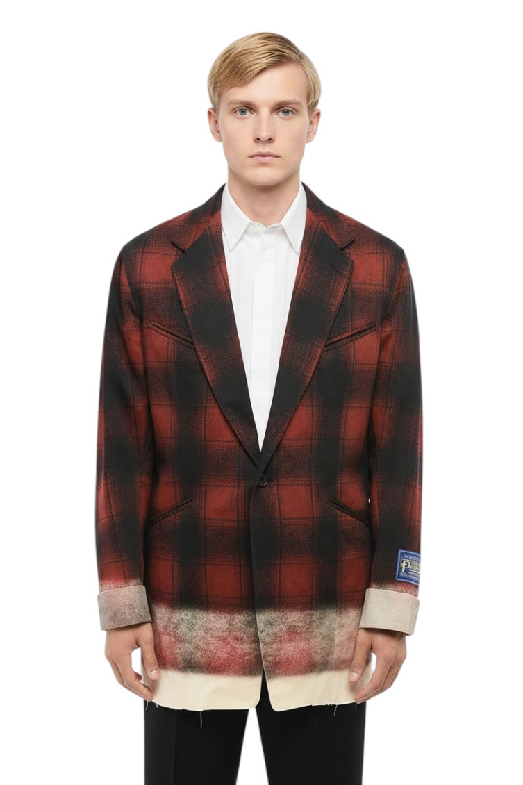 Red Cotton Blazer