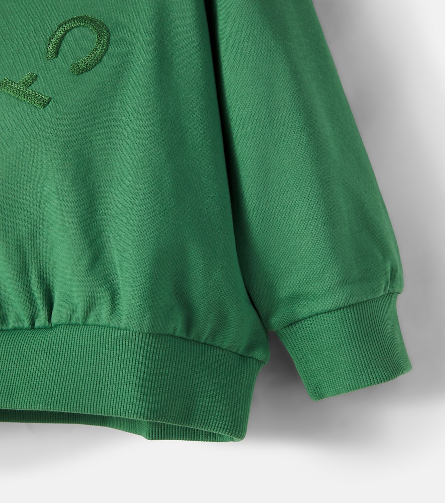 Logo cotton fleece hoodie and shorts set