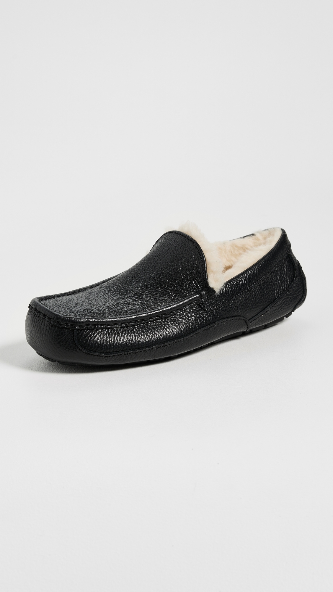 Ascot Leather Slippers Black