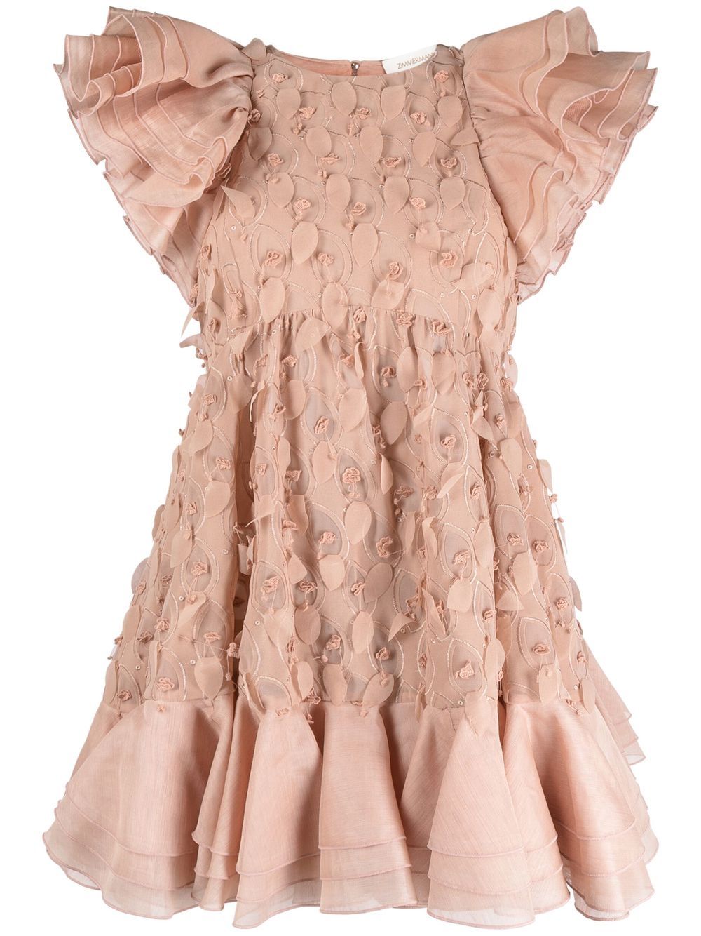 Dancer frill-trim mini dress - Pink