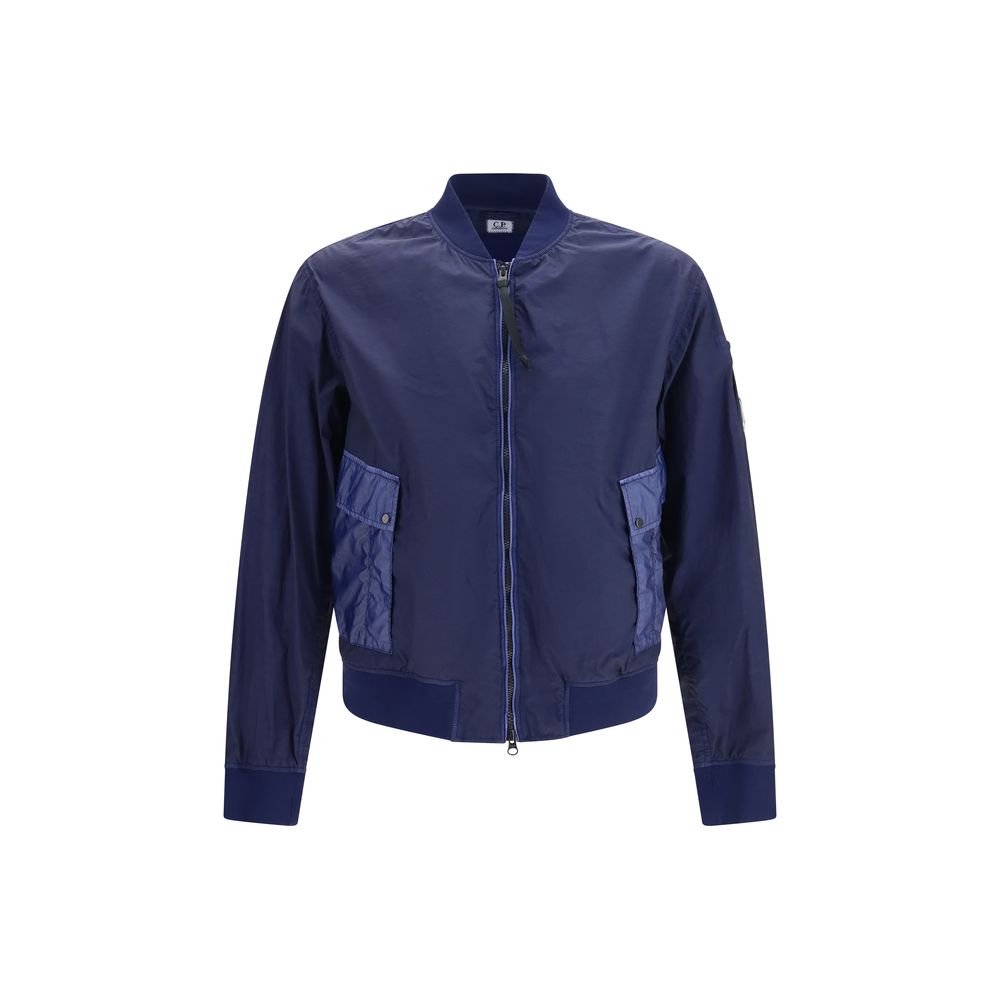 Bi-TM Mixed Lens Bomber Jacket — Blue
