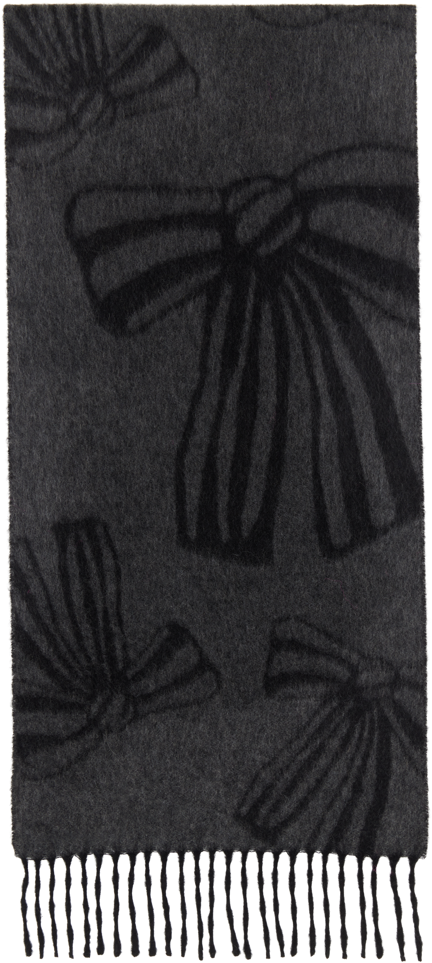 Acne Studios Black & Gray Cashmere Jacquard Scarf