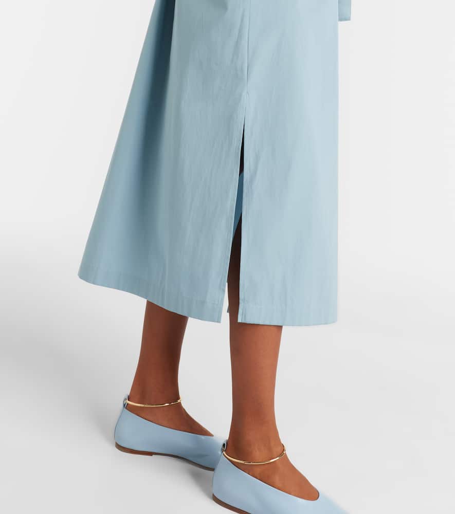 Belted cotton poplin shirt dress