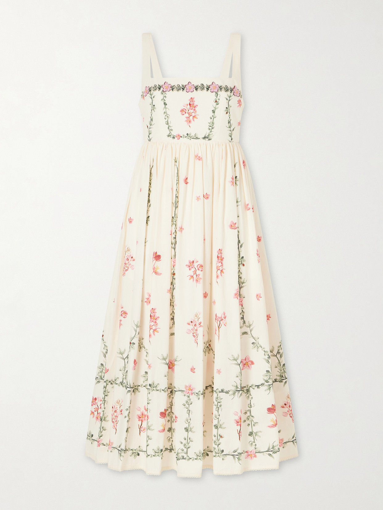 Barbara Floral-printed Cotton Midi Dress