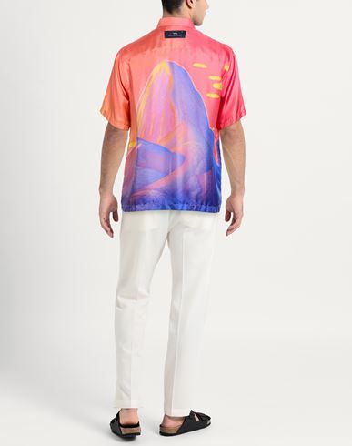 Man Shirt Salmon pink Size L Silk