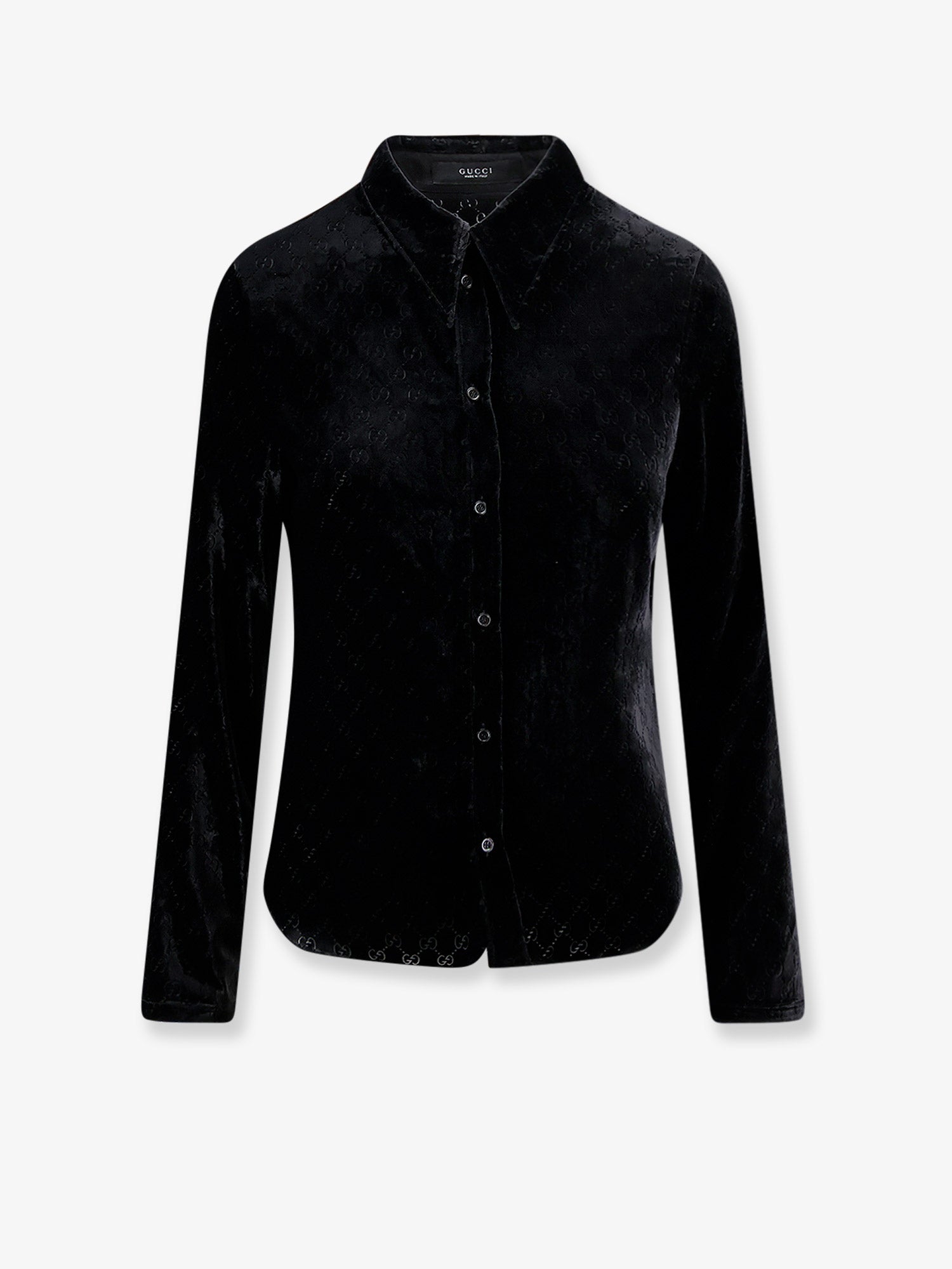 Camicia in velluto dévoré GG stretch - gender_Man