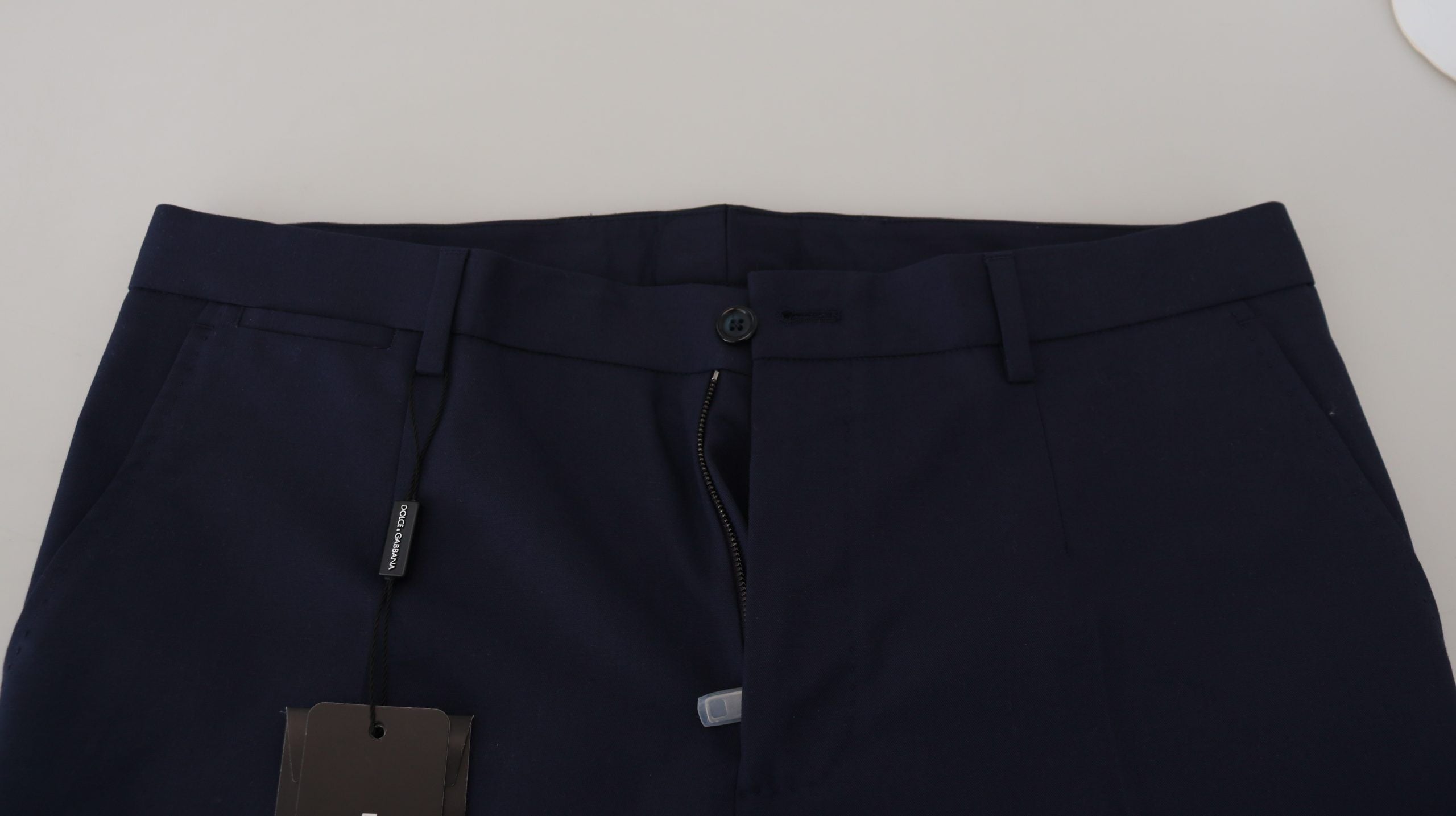 Linen-Cotton Blend Trousers — Navy
