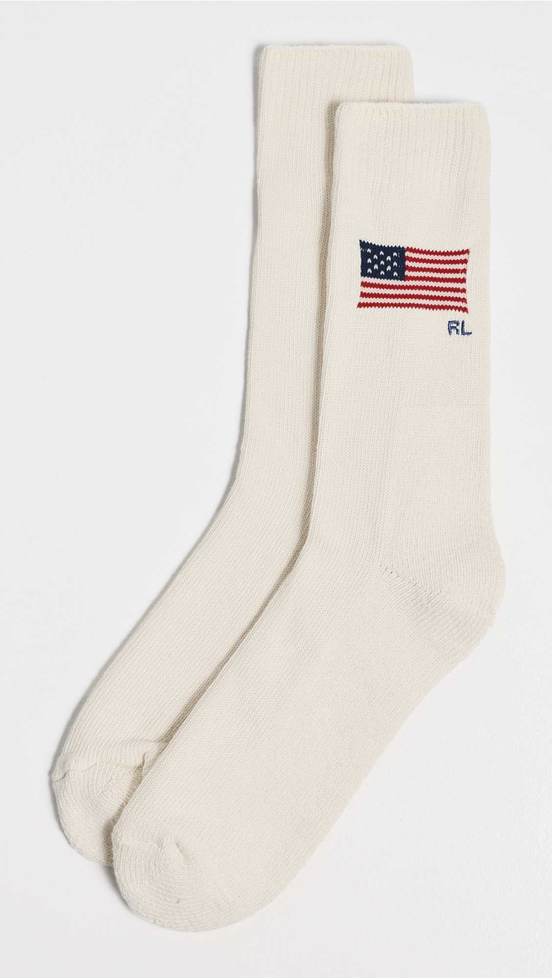 Flag Crew Socks Cream