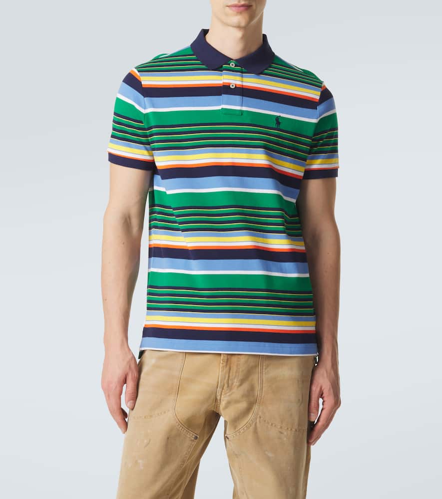 Striped cotton polo shirt