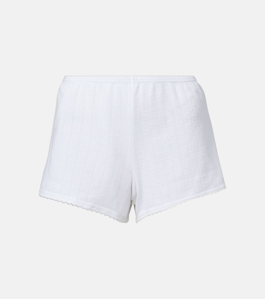 Pointelle cotton shorts