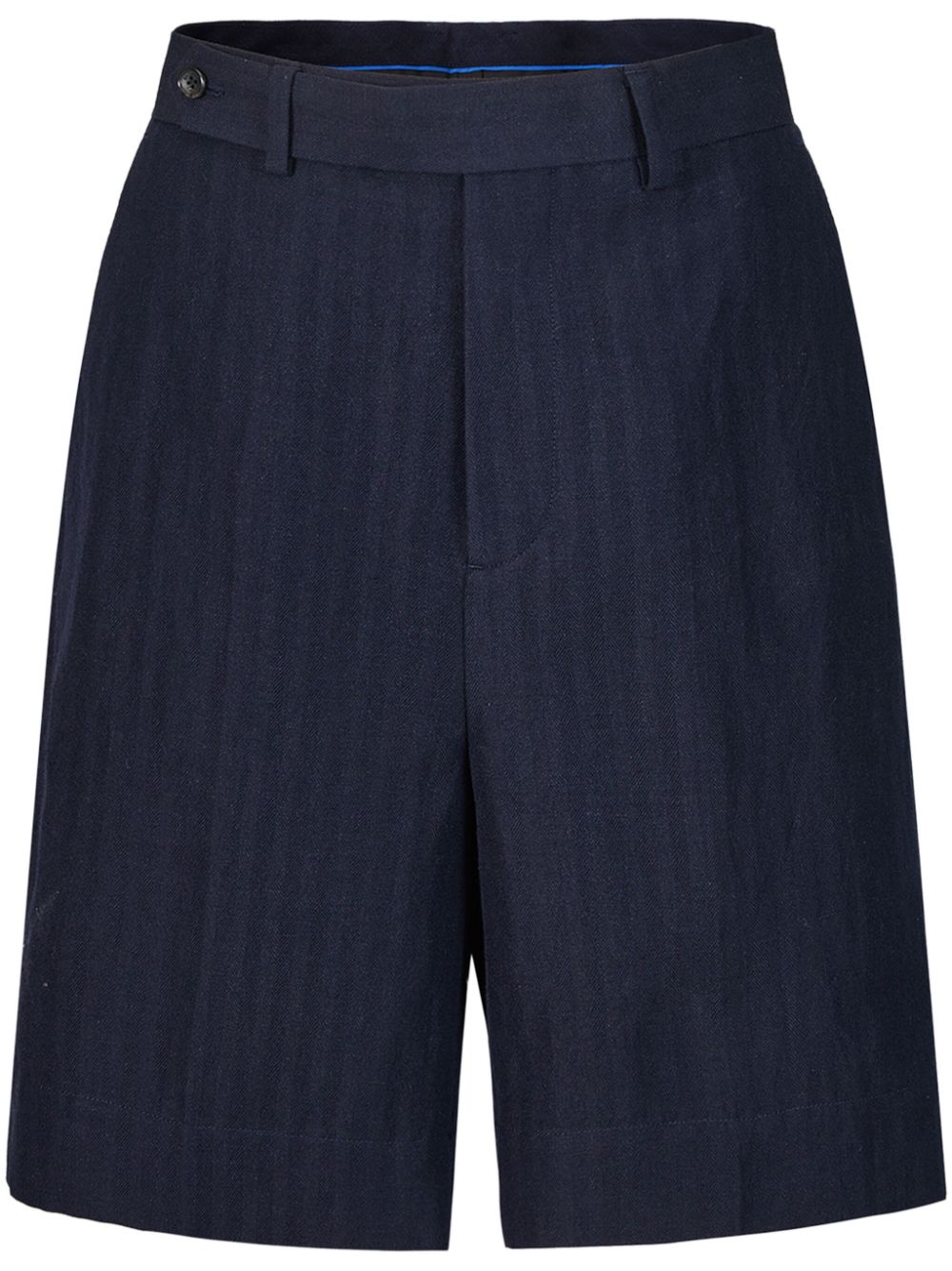 Herringbone embroidered shorts - Blue