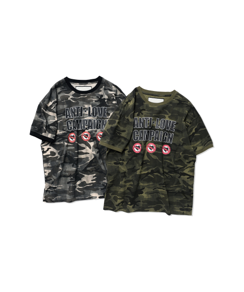 ANTI LOVE CAMO RINGER TEE BLACK