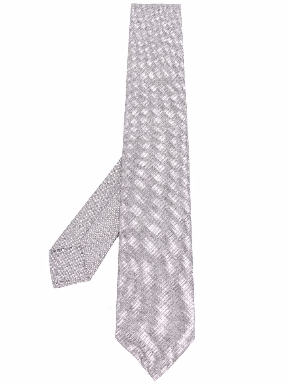 Block-colour silk tie - Grey