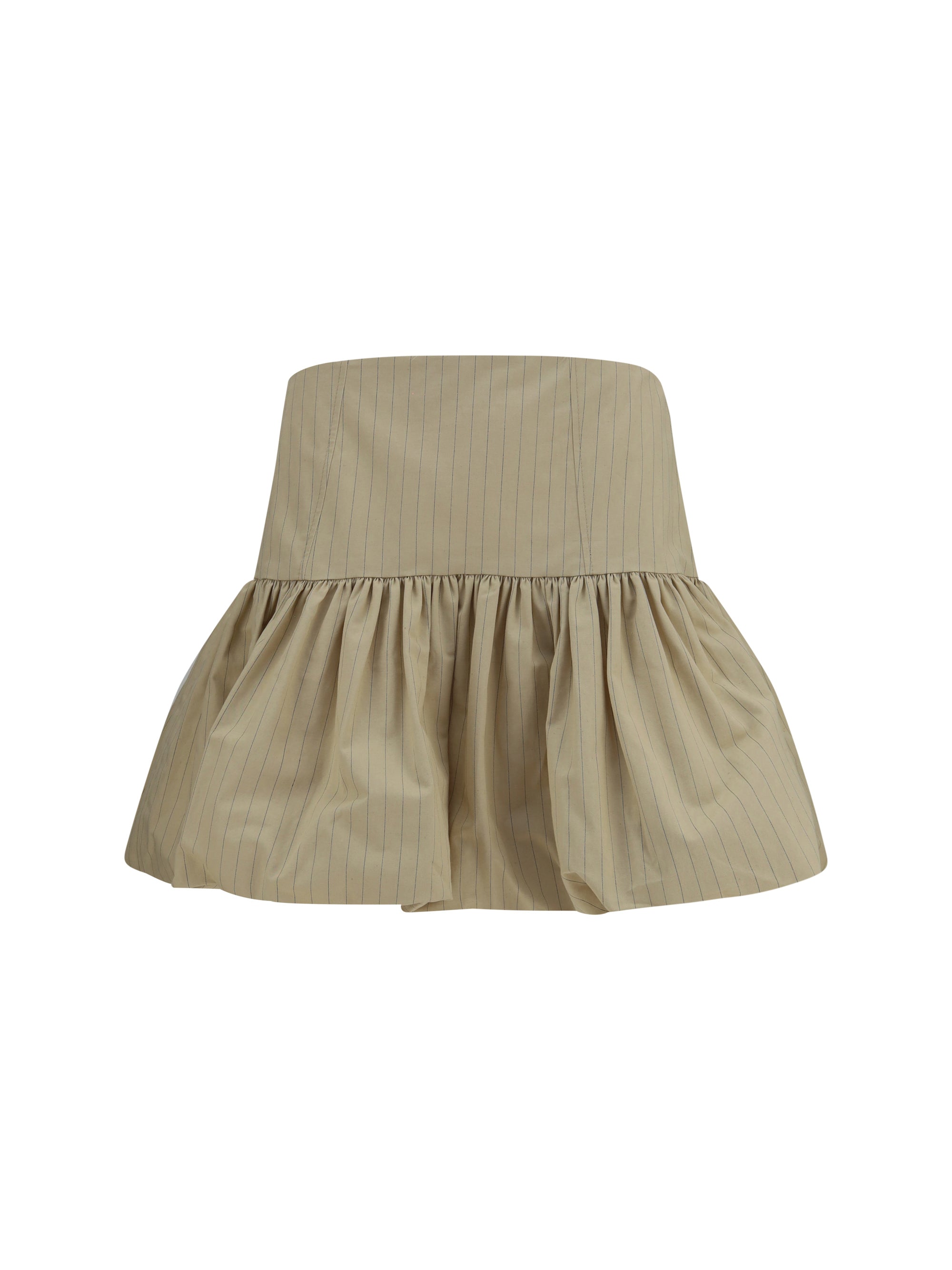 Ruffled Mini Skirt — Beige