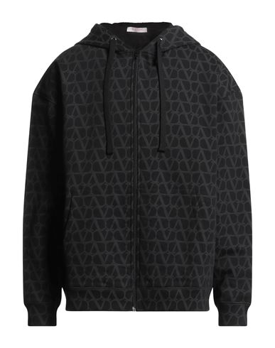 Man Sweatshirt Black Size L Cotton, Elastane
