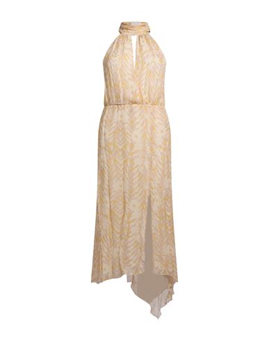 Woman Midi dress Beige Size 10 Viscose