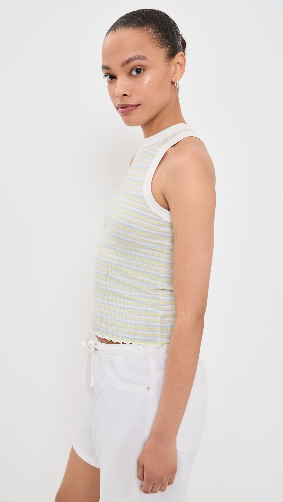Astra Racerback Tank Lemon Stripe
