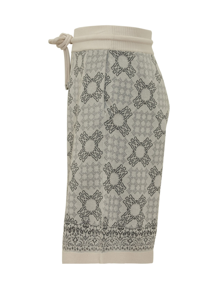 Grey Graphic Print Shorts