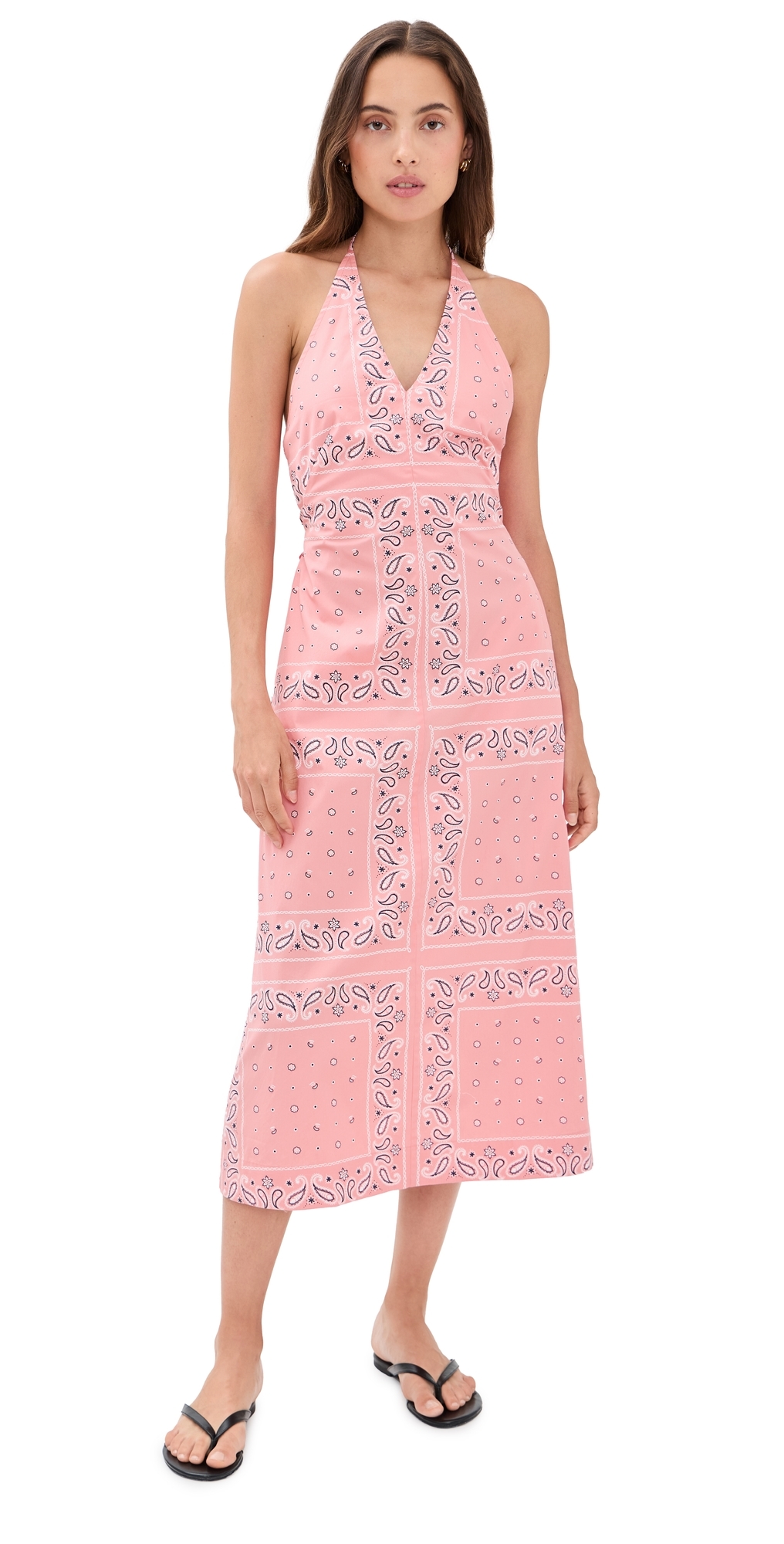 X Shopbop Lina Dress Tiled Bandana Coral Bloom