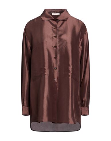 Woman Shirt Chocolate brown Size S Silk