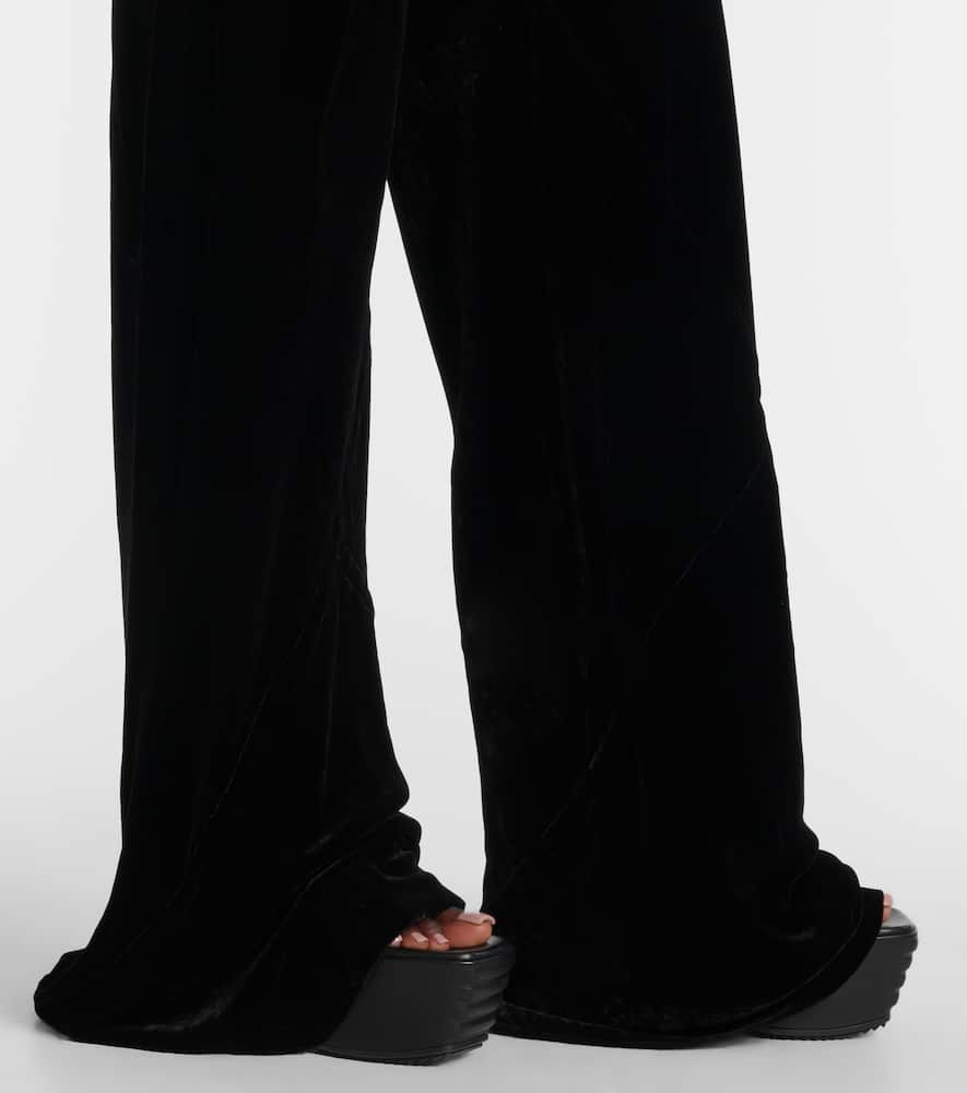 Bias cady crêpe wide-leg pants