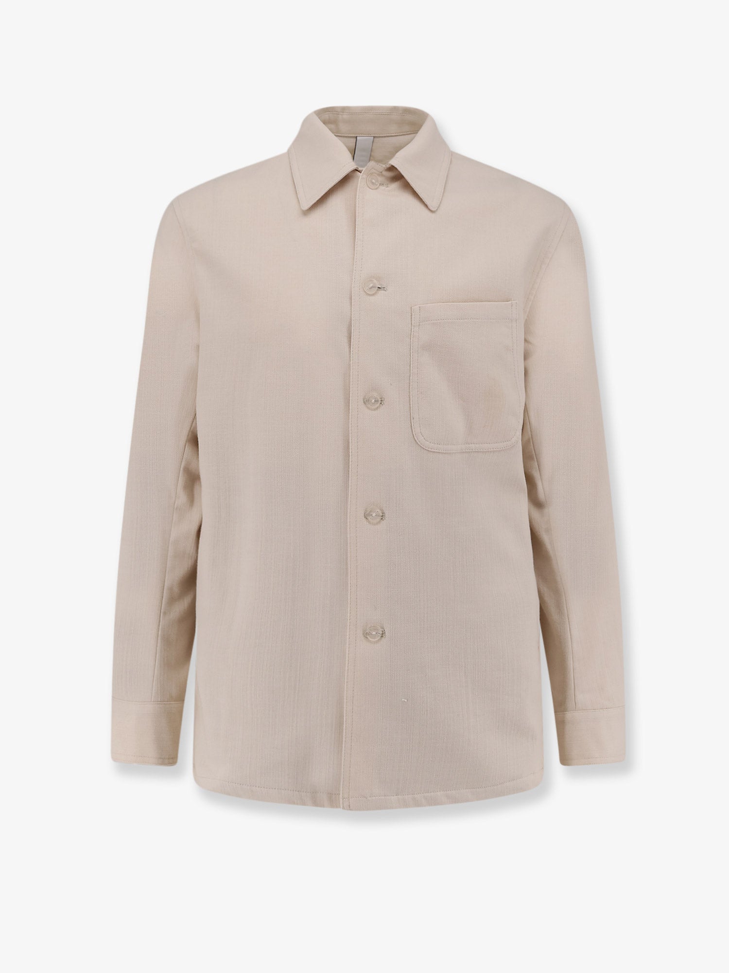 Cotton Blend Shirt — Beige