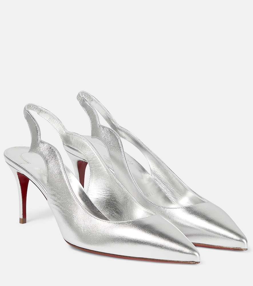 Leather slingback pumps