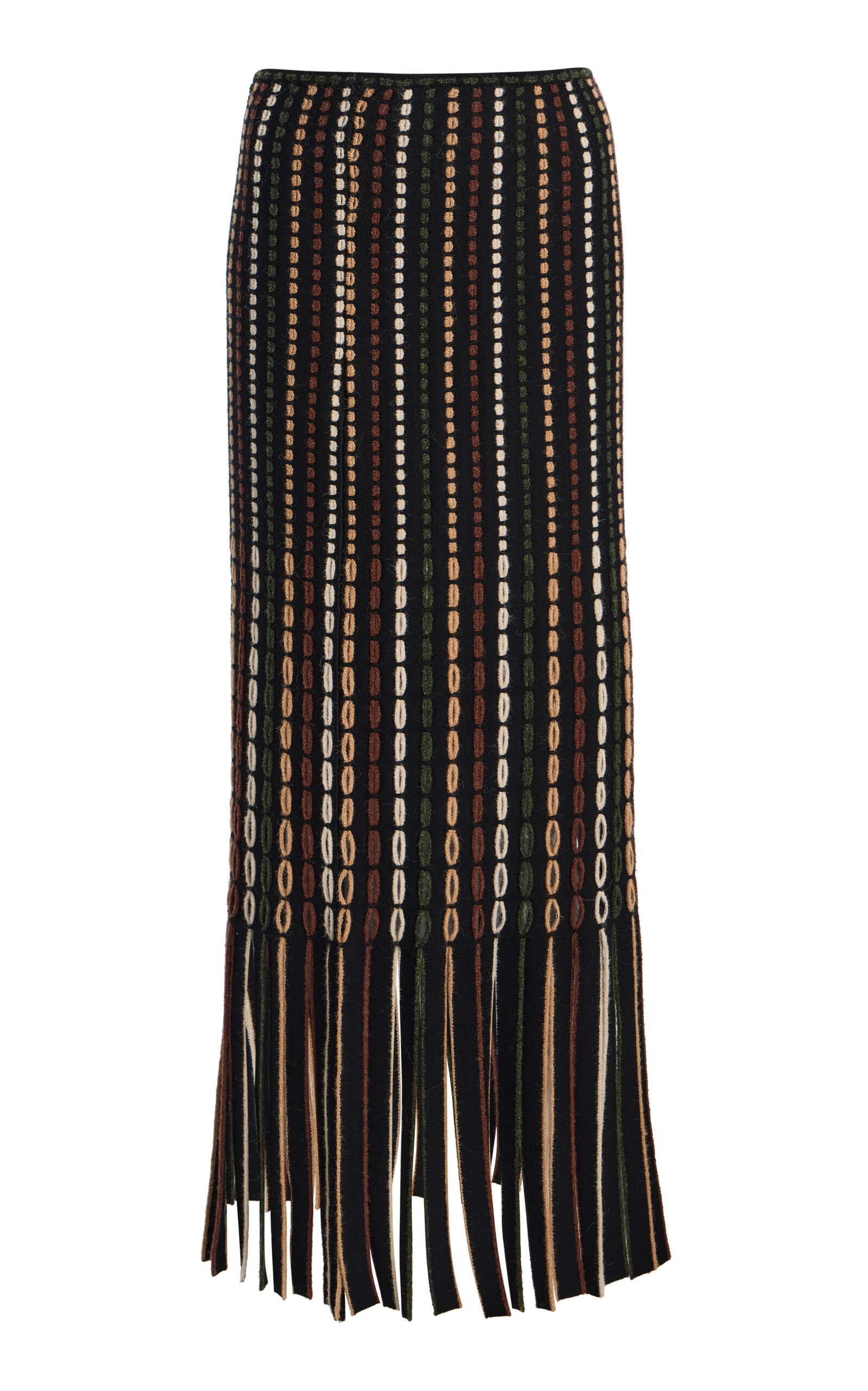 Ineze Fringe Wool Maxi Skirt - Moda Operandi