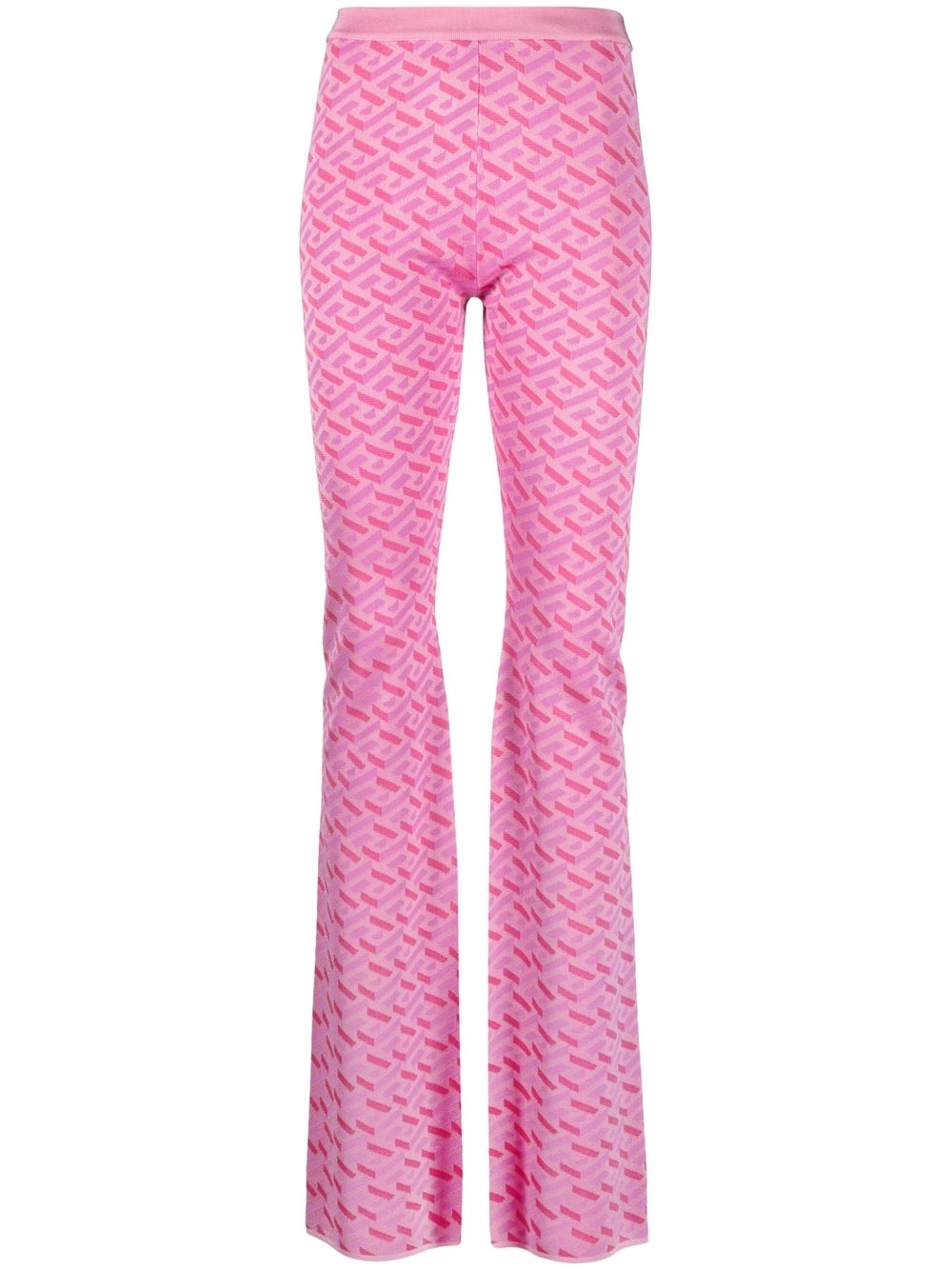 La Greca jacquard flared trousers - Pink