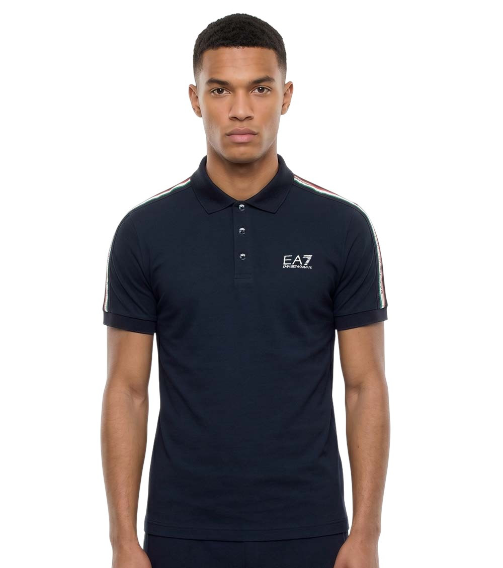 Blue Logo Shirt Collar Polo