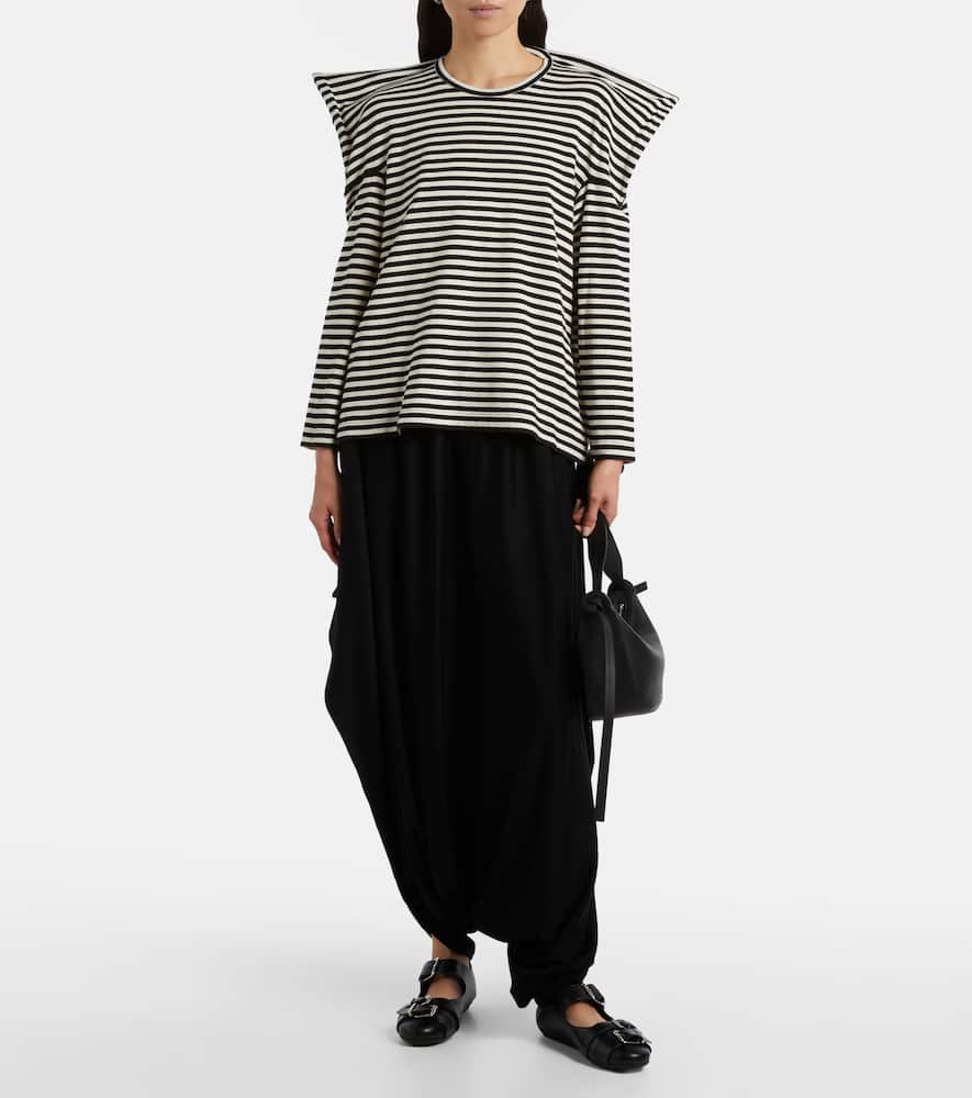 High-rise wool tapered pants