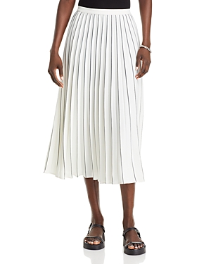 Pleated crepe midi skirt