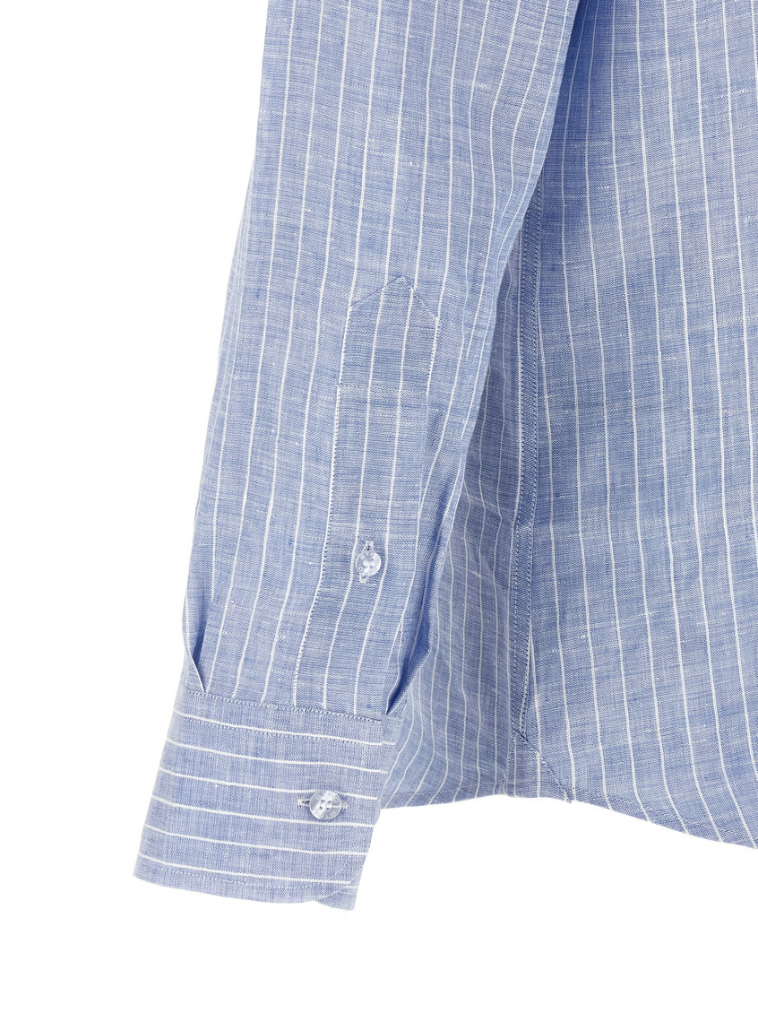 Striped Linen Shirt Shirt And Blouse Light Blue