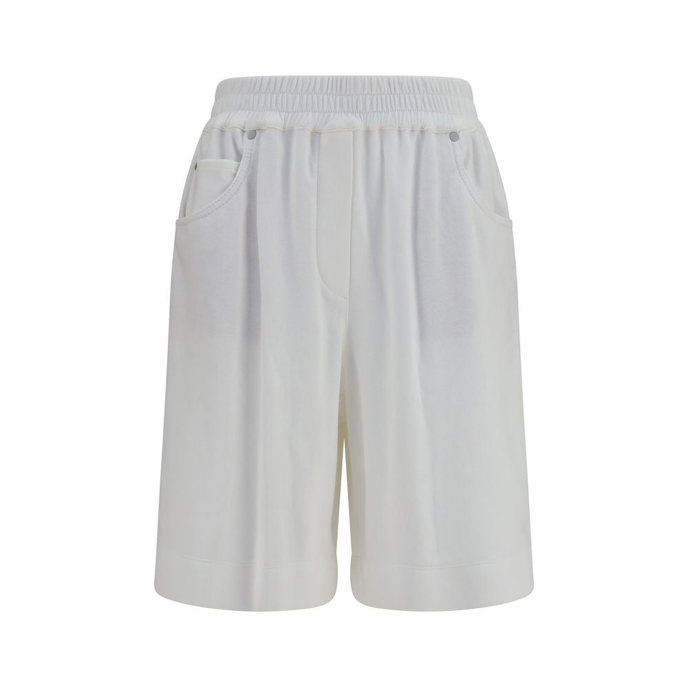 Cotton Piqué Bermuda Shorts — White