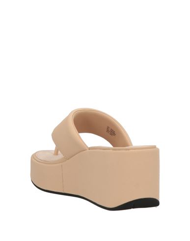 Woman Thong sandal Beige Size 6 Textile fibers