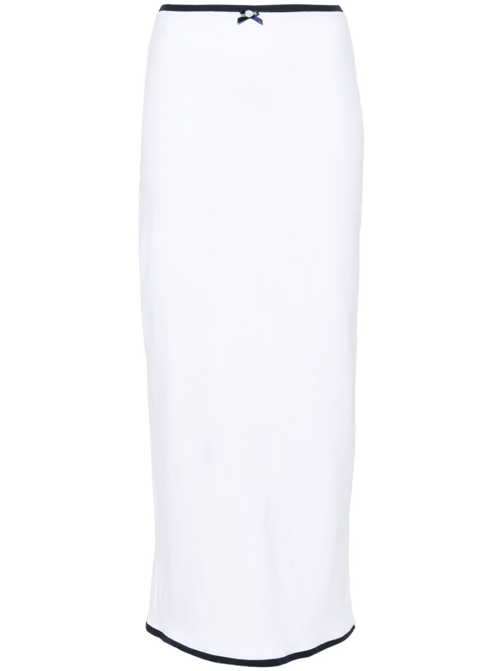 Contrast-trim maxi skirt - White