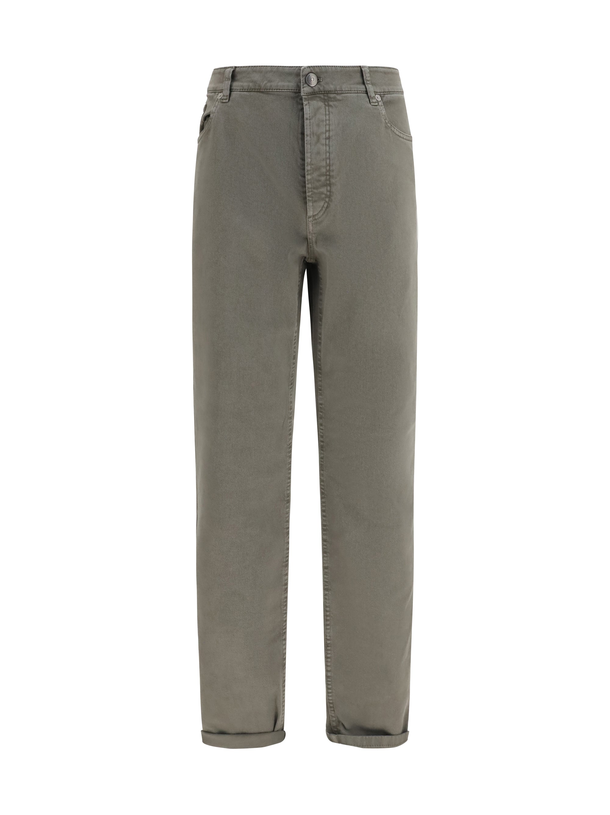 Turn-Up Hem Jeans — Gray