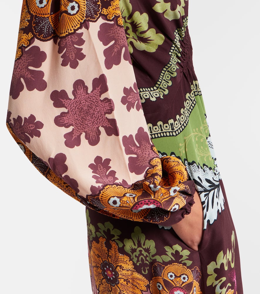 Printed silk maxi dress