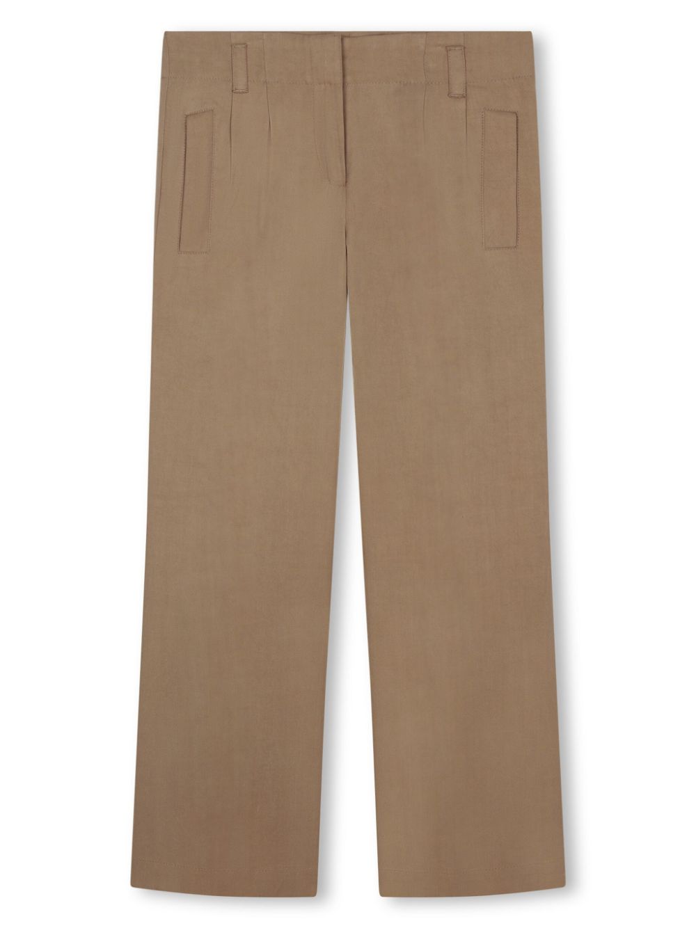 Logo-embroidered straight-leg trousers - Brown