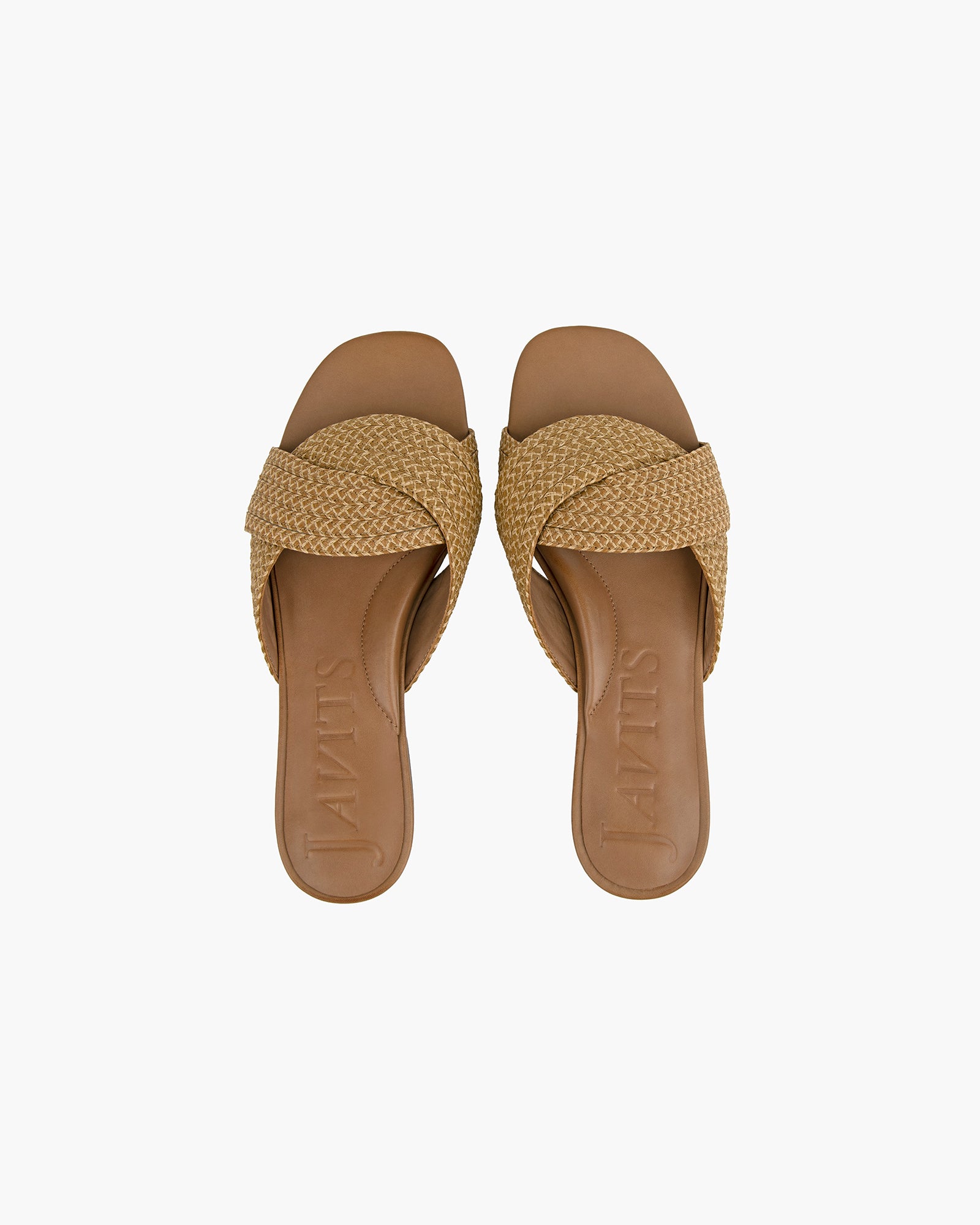 Arika Flat Sandal Slide, for Women, Size 6, Natural