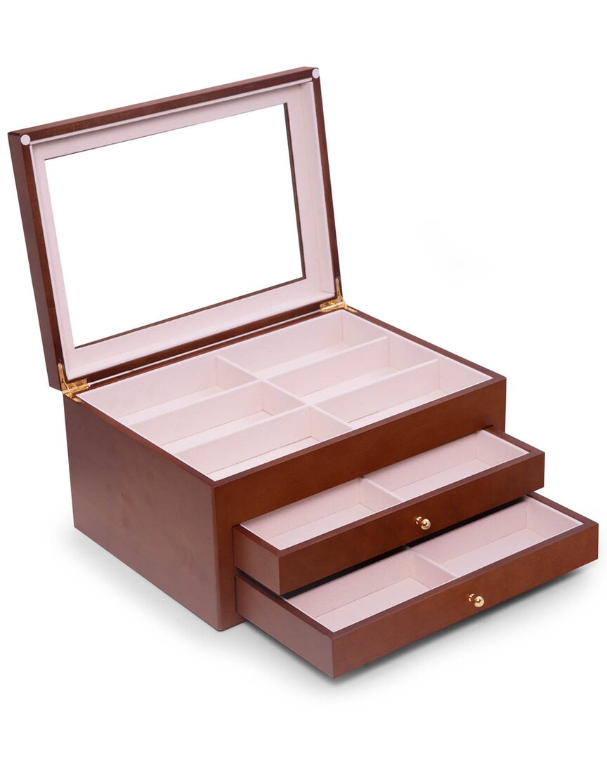 Cherry Wood 18-Sunglass Storage Box