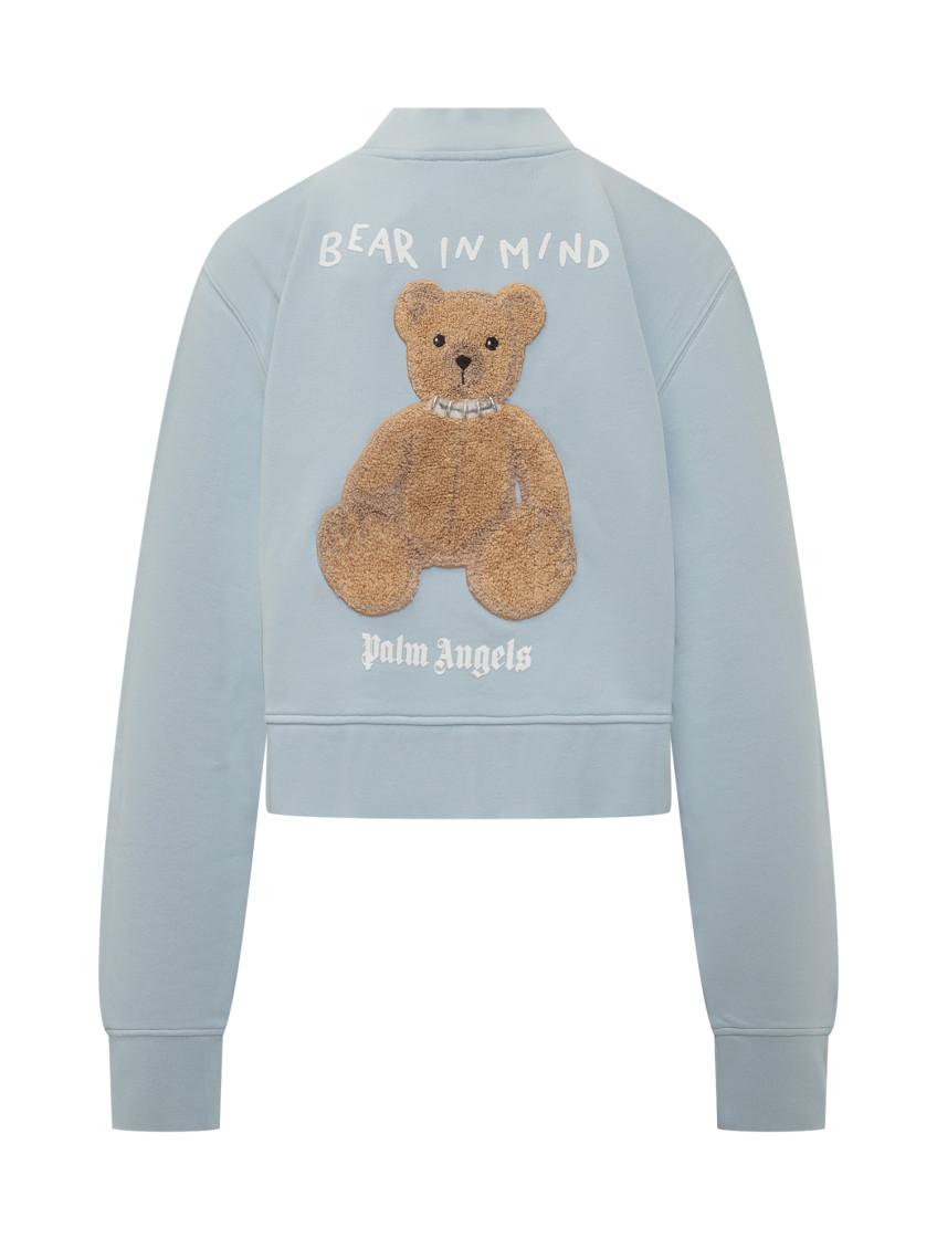 Blue Logo Mock Collar Sweater