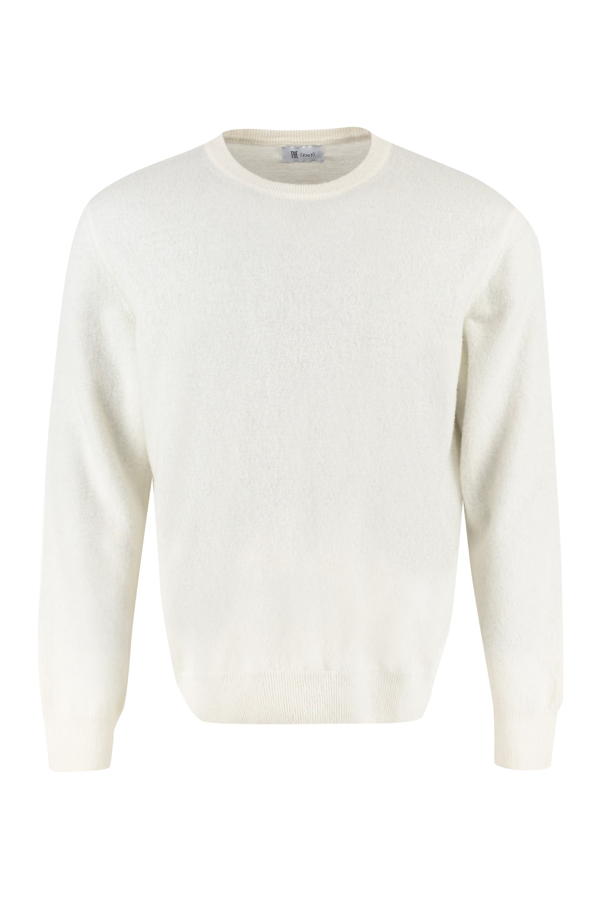 The (alphabet) Wool-Cashmere Blend Crew-Neck Pullover with Ribbed Trim