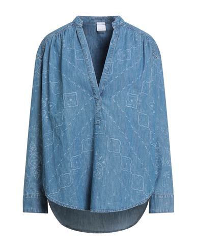 Denim Woman Top Blue Size 4 Cotton