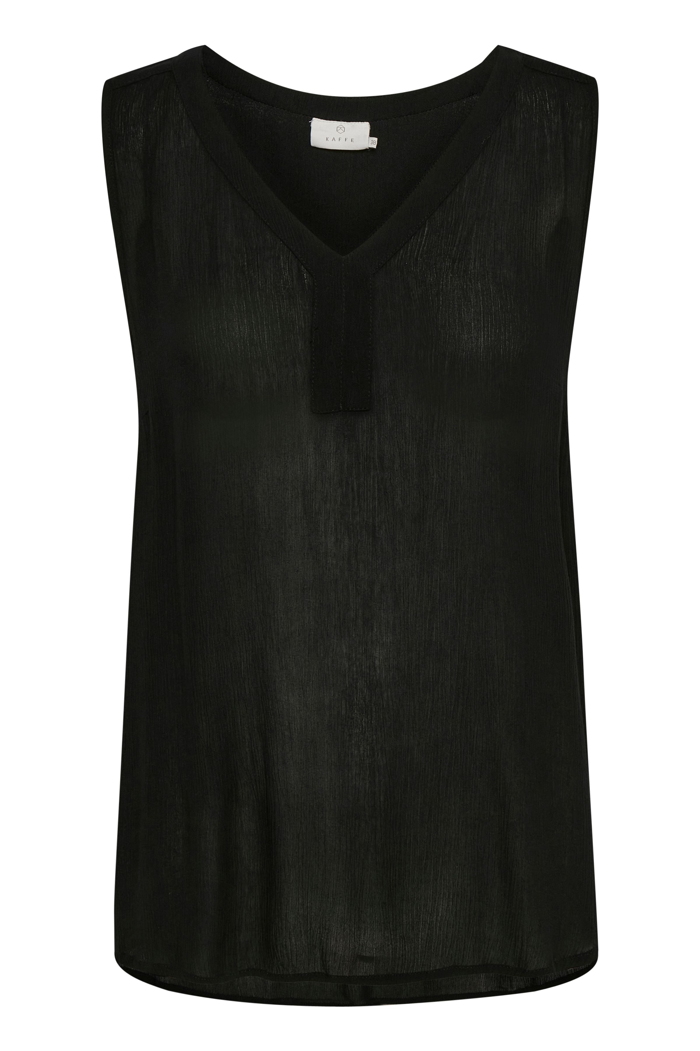 Kaffe Amber Sleeveless V-Neck Top In Black